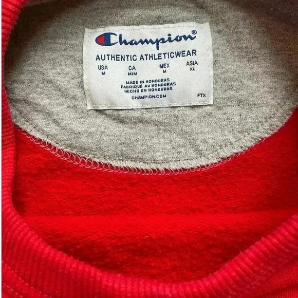 Champion Athletic Crewneck Sweatshirt Men’s Medium Red Activewear - Picture 5 of 8